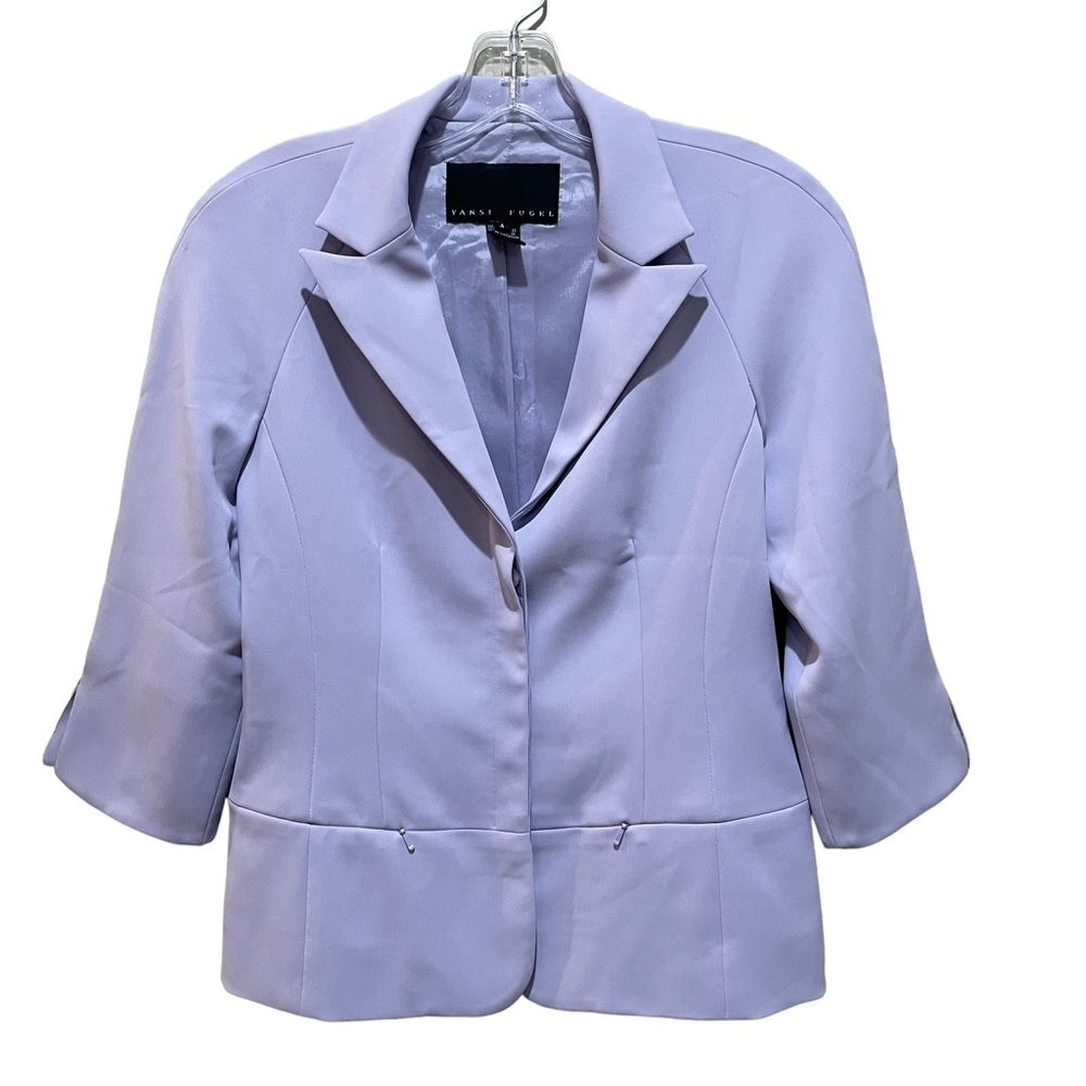 Yansi Fugel Button Up Blazer Jacket Lavender Purple Size 4